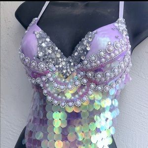Lavender starlight scales mermaid bra